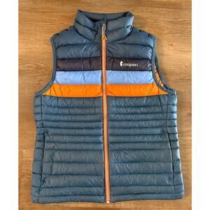 Cotopaxi FUEGO 800 Down Puffer Vest Blue Orange Colorblock Women’s Small